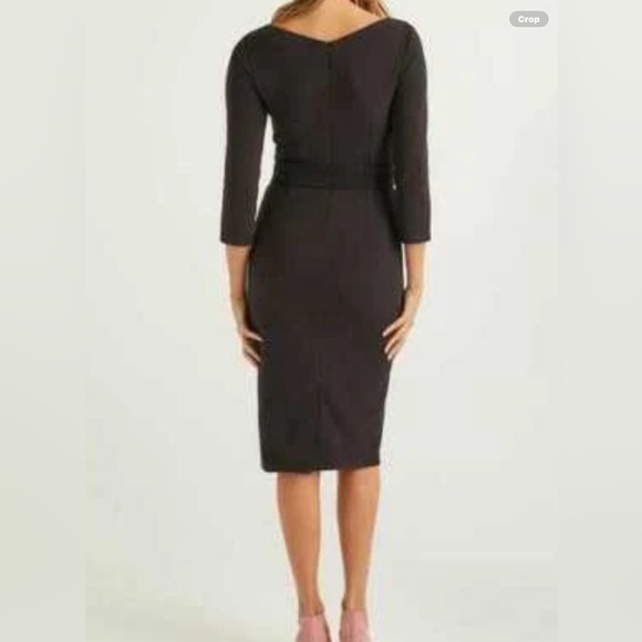 Boden Margie Ottoman Black Long Sleeve Belted Dress - Picture 2 of 13